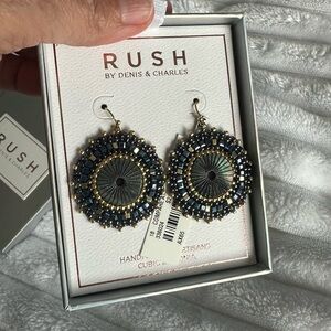 Blue and Gold Earrings